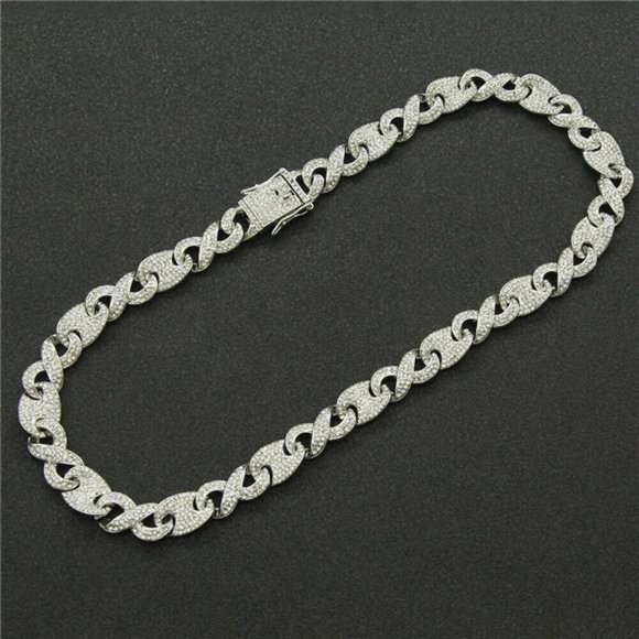 13MM Mens Silver Cuban Link Chain for Hip Hop 8-24 inch Curb Necklace Jewelry - Picture 4 of 6